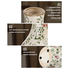 LemonRoad Vintage Ceramic Flower Vase 5.7 Inch Chinoiserie Ice Cracked Glaze Porcelain Vase Rustic Ceramic Large Centerpieces for Home Table Living Room Bookshelf Office(Plum Blossom Style) - style: Plum Blossom Style
