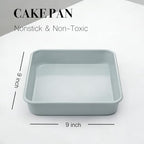 Non-Stick Square Cake Pan 9x9, Non-Toxic Lnorganic Ceramic Coating, Ceramic Square Baking Pan, Brownie Pan for Oven - size: cake pan 9x9"