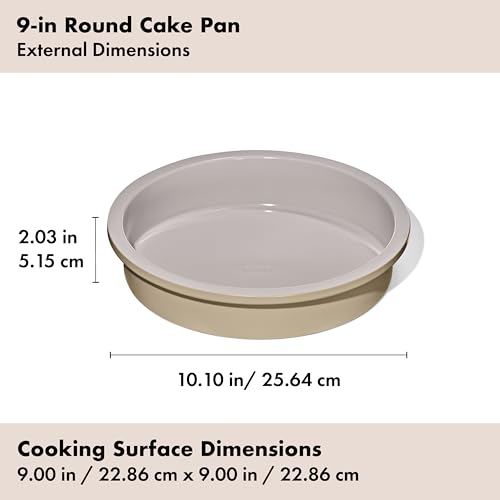 OXO Good Grips Non-Stick Pro Ceramic Coated Metal Bakeware 9” Round Cake Pan – Biscuit - color: Biscuit, size: 9" Round Cake Pan