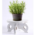 White Wooden Plant Stands Indoor Riser Round Display Stands Farmhouse Display Stool Flower Holder Pedestal Board Pine - color: White, size: Pine