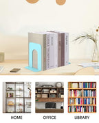 Honagu Bookends, Metal Book Ends, Bookends for Shelves, Book Holder Stopper for Heavy Books/CDs/DVDs ((1 Pair/2 Pieces, Green) - color: Macaron Green