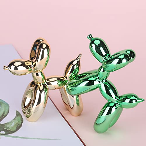 Green Balloon Dog Decor,Balloon Animal Decor,Shelf Decor Preppy Room Decor,Cute Statue Home Decor, Bedroom Modern Sculpture Desk Decor,Office Gold Decorations Small Figurines - color: Green, size: 3.9*3.9*1.5inch
