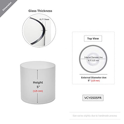 WGV Cylinder Vase, Diameter 5", Height 5", Frosted Glass Floral Planter Container, Floating Candle Holder for Wedding Party Event Home Office Decor, 1 Piece - size: 5"x5"H FR