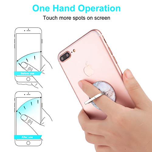 Bonoma Cell Phone Ring Holder Stand, 360 Rotation 3-Pack Universal Smartphone Ring Grip Stand Compatible with Smartphones and Tablets Marble - color: Marble