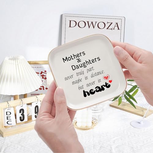 Gift for Mom from Daughter,Mother Gifts from Daughter-Mothers & Daughters never truly part, Mother's Day, Birthday,Christmas,Thanksgiving Ring Dish Jewelry Tray Gift for Mother Daughter - style: Mothers&Daughters never truly part