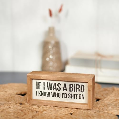 Primitives by Kathy Rustic Farmhouse Decor - Inspirational Wall Art, Wooden Table/Shelf Decor, Boho Kitchen Accessories 5”x7” - style: If I Was a Bird