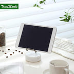 Marble Phone Stand with Metal Holder, Charging Available While Using, Swipe Up to Unlock, Made of Natural Marble as Business Card Holder for Office Desk (Starry White + Black) - color: Starry White + Black