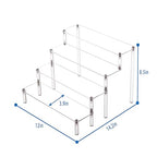 BYCY Acrylic 4-Tier Riser Display Shelf for Figurines, Desserts Holder, Collections Organizer and Cosmetic Items Shelf (4tier-Clear) - color: 4tier-clear