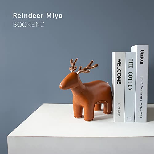 Zuny, Zuny Series Bookend Tan for Shelves, Office Decorative- Reindeer Miyo - color: Reindeer Miyo