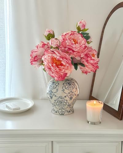 Vintage Chinoiserie Ceramic Vase, Classic Decorative Porcelain Flower Vase for Centerpiece Living Room Table Shelf, Retro Country Decor - color: Retro, size: Large