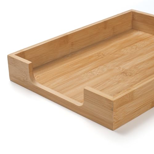 Wood Letter Tray, Bamboo Desk Tray, Wooden Desktop Organizer for Papers, Documents, Magazines, Files