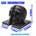 Black Skull Head Skeleton Decorative Statue Unique Design Split Resin Sculpture Home Decoration Gothic Art Piece Halloween Decor (Black)