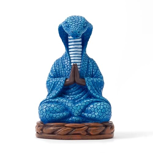 Meditation Snake Resin Statue - Zen Snake Figurine Statue for Snakes Lover Gifts Mediation Yoga Room Buddhism Namaste Room Decor Spiritual Sculpture for Office Home Shelf Desktop Decoration - style: Snake