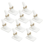 MOOCA 10 Pcs Set Finger Ring Display, Stackable Ring Holder Display Made by Rubber, Jewelry Storage Jewelry Stands for Shows, White Color, 1 3/8 W x 2 1/4 D x 2 1/8 H in - color: 10 pieces, White Rubber