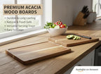2 PCS Solid Acacia Wood Serving Trays Rectangular Wooden Serving Platters Natural Wooden Boards for Bar Coffee Party 13.5 * 9.5 inch (13.5 * 9.5)
