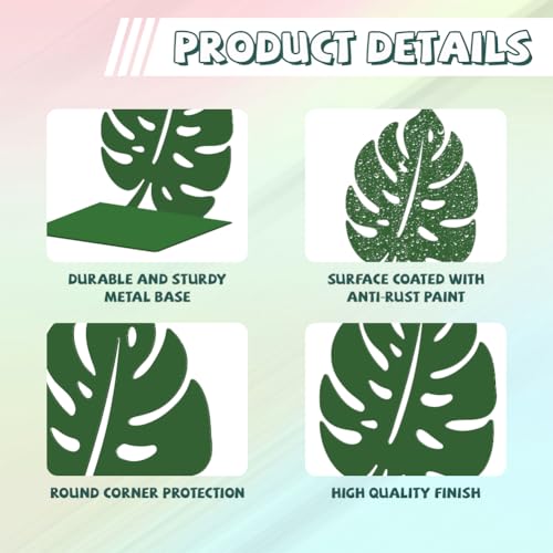 Peacoblue Metal Bookends for Shelves, Modern Decorative Heavy Duty Study Book Support Stoppers for Office, Desk, Shelf, Room 5.3"x4.3"x6.1" Cast Iron Simple Green Book Ends, 1 Pair (Monstera Leaf) - style: Monstera Leaf