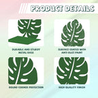 Peacoblue Metal Bookends for Shelves, Modern Decorative Heavy Duty Study Book Support Stoppers for Office, Desk, Shelf, Room 5.3"x4.3"x6.1" Cast Iron Simple Green Book Ends, 1 Pair (Monstera Leaf) - style: Monstera Leaf