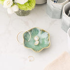 Mecaikru Ring Dish, Ceramic Trinket Tray, Small Dish for Jewelry, Key Bowl, Ring Tray for Jewelry, for Friends Sisters Daughter Mother - color: Jade Green