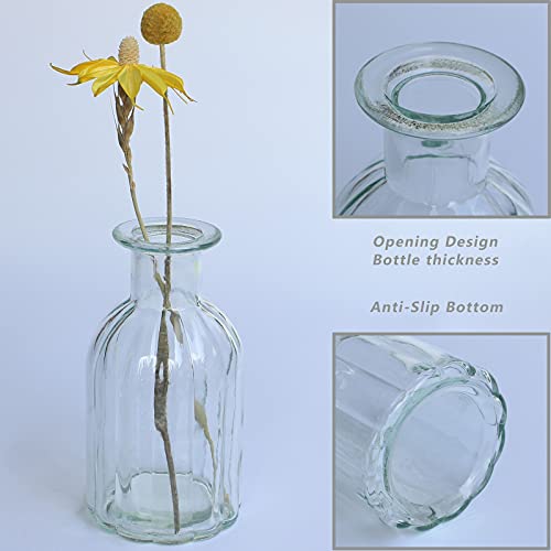 Set of 12 Glass Vases Bud Vases in Bulk, Small Vase for Flowers, Clear Vases Set for Rustic Wedding Decorations, Home Table Flower Decor, Shelf Decor Mini Vases 2.85"X 5.4" - size: 12 Pcs