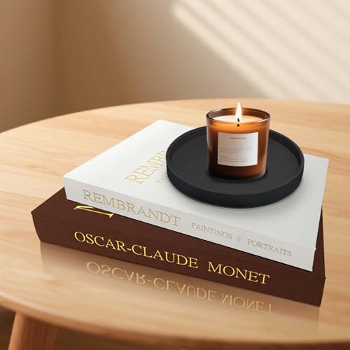 3PCS Decorative Books Coffee Table Decor Book with Hidden Storage and Black Ceramic Tray Decorative Books for Home Decor Boxes for Coffee Table, Bookshelf, Entryway or Office Decor - color: Brown + Beige +Black Tray
