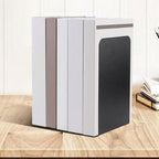 2Pcs Metal Bookends Heavy Duty Black/White Book Ends Support for Shelves Modern Minimalist Style Bookends Multi-Purpose Book Stoppers for Heavy Books School Office Library