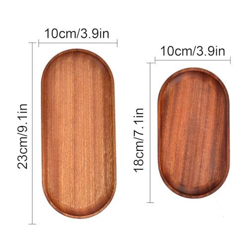 6 Pack Solid Wood Serving Platters and Trays of Natural Wood with Edge,Rectangular Avoid Sliding and Spilling Food (Walnut Trays x 6Pack) - color: Walnut Trays X 6pack