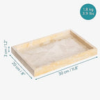 Navaris Travertine Decorative Tray - Durable Bathroom Organiser - Trays for Perfume, Jewellery, Vanity & Coffee Table Decor - 30 x 20cm Rectangle Tray, Beige - size: 11.8" x 7.9" x 1.2"