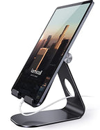 Lamicall Tablet Stand Adjustable, Tablet Stand : Desktop Stands Holder Gifts Compatible with Tablets Such as iPad 2018 Pro 9.7, 10.5, Air Mini 4 3 2, Kindle, iPhone 17 Max, E-Reader (4-13'')- Black - color: Black