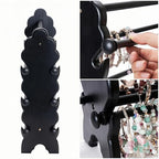 Two-Sided Wooden Jewelry Bracelet Holder Display Stand with 6 Removable Holders - 3 Tier Bar Bangle Organizer Perfect for Organizing and Showcasing Bracelets, Watches, and Accessories Black - style: 6 Tier-Black