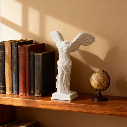 5 Inch Winged Victory of samothrace Statue, Resin White Art Greek & Roman Mythology Classical Goddess Winged Victory Sculpture for Home Decor,Goddess of Victory Samothrace Statue - style: Samothrace Statue