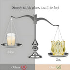 Tulip Votive Candle Holders Set of 6, Tea Light Candle Holder Glass for Table Centerpiece, Tealight Candle Holders for Wedding Déco, Birthday, Anniversary, Parties, and Holiday (Glod) - color: Glod - Set of 6