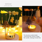 Self Rotary Candle Holder, Metal Tea Light Holders Automatic Rotating, Romantic Aroma Tea Candle Round Holder, Unicorn, Snowflower, Kids, Leather Candle Holder(Kids) - color: Kids