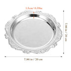 Cabilock Silver Iron Serving Tray, 7.87In Elegant Snack Serving Platter for Party Food Desserts and Jewelry Display, Multifunctional Decorative Tray for Entertaining