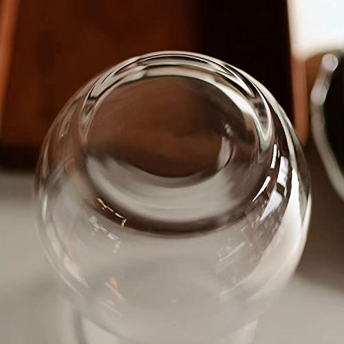 DARENYI Clear Flower Vase, 4.5" Dia 9" H Crystal Transparent Glass Vase Modern Decorative Vase for Flowers, Glass Flower Posy Holder for Home Office Centerpiece Decor - size: 4.5" Dia 9" H