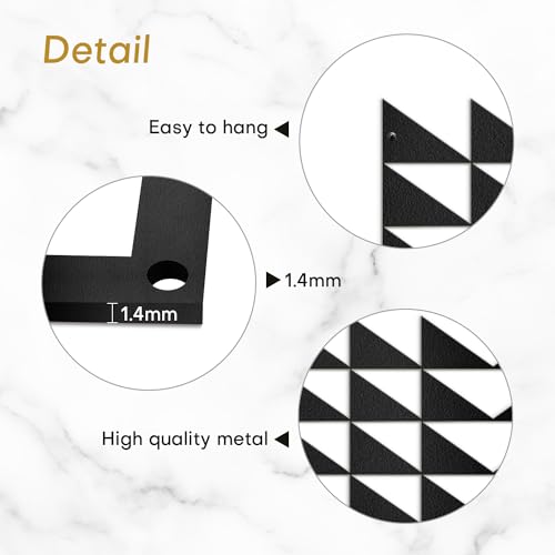SIGNLEADER Metal Wall Decor Triangle Composition Minimalist Modern Luxury Wall Sculpture Hangings 3D Statue Home Decoration for Living Room, Bedroom, Bathroom, Kitchen, Fireplace, Office - 18" Black - color: Gry27-2405-m27, size: 18" Black