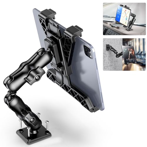 OHLPRO Tablet Holder for Truck, Heavy Duty iPad Mount for Drill Base 360°Adjustable 2-Stage Arm Car Stand for All 7" - 11.5" iPad Pro,Mini,Samsung Tab,Nexus, Great for Desks,Wall, Businesses - size: 2-Stage Arm