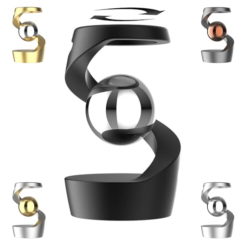 Gravity Defying Kinetic Desk Toy, Desk Spinning Toys for, Kinetic Desk Toys, Stress Relieving Optical Illusion Toys, Perfect for Party Gifts, Car Ornaments, Office DéCor. (Black + Silver Beads) - color: Black + Silver Beads