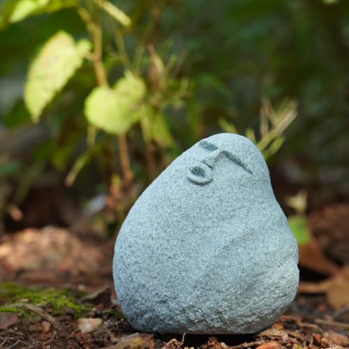 Cute Stone Primitive Man Figurine: Funny Stoneman Statue for Outdoor Decor, Carving Face Garden Home Decoration Fish Tank Ornament - Stone Man C - style: Stone Man C
