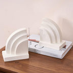 Concrete Bookends for Heavy Books - Heavy Duty 2-Piece Set for Shelves, Decorative Book Ends for Home Office Library, Non-Slip Base
