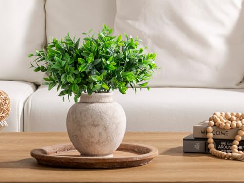 Ceramic Flower Vase, Rustic Farmhouse Decorative Vase White Pottery Pampas Grass Vases for Home Decor Table Living Room Entryway Mantel Bookshelf Bedroom Bathroom Kitchen - 6.7 Inch Rustic White - color: 6.7"h - Rustic White
