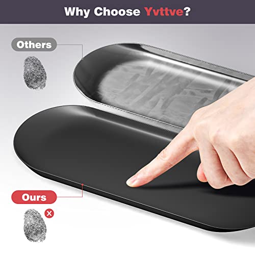 2PACK Small Black Trays for Decorative, Oval Vanity Tray for Bathroom, Kitchen Sink Trays for Countertop, Stainless Steel Jewelry Dish Trinket Tray, Perfume Key Candle Tray (Black, 9" × 3.8") - color: Black, size: 9" × 3.8"