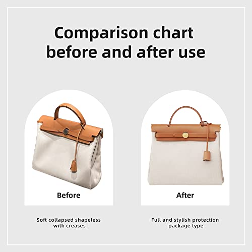 DGAZ Silk Purse Organizer Insert Fits Hermes Herbag 31/39/50 Bags, Luxury Handbag & Tote Organiser, Simplicity bag insert（Craie,H31） - color: Craie, size: H31