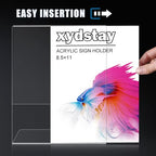 xydstay 12pack 8.5x11 Acrylic, L Shape Clear Plastic, Menu Holder, Unbreakable Table Sign Holder for Restaurant, Office, School, Store and Home Use