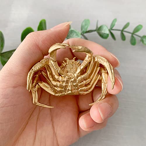 Gold Crab Sculpture Solid Metal Ornament Mini Crab Figurine for Home Office Garden Desktop Decor (Crab) - style: Crab