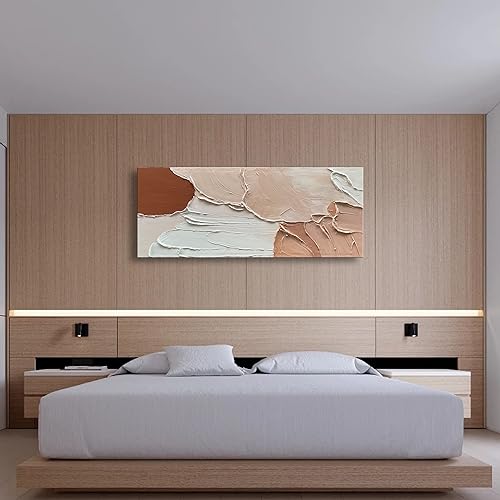 Art Minimalist Abstract Oil Painting Heavy Textured Canvas Wall Art Living Room Bedroom Wall Large Art Deco Oil Painting 24x60 inches - color: Yi037