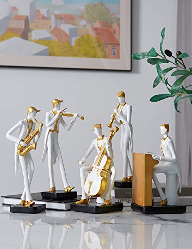 HAUCOZE Music Decor Musician Statue Cello Sculpture Figurine Music Lovers Gift for Studio Living Room Office 10 Inch