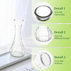 Hewory Glass Bud Vase Set of 12 Small Vases for Flowers, Clear Bud Vases in Bulk, Cute Glass Vases for Centerpieces, Mini Floral Vase for Wedding, Events, Home Decor, Table Centerpiece