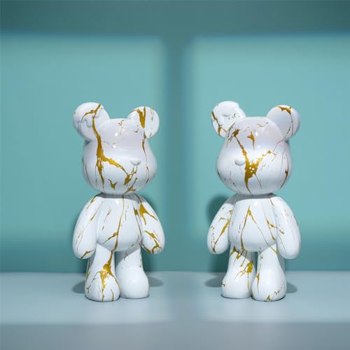 Bear Sculpture Decor for Home, Resin Animal Statue Ornament for Living Room, Bedroom, Office on Table, Shelf, Cabinet (Type A) - color: Type a