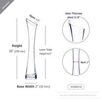 WGV Maria Bud Vase, Width 2", Height 10", Clear Slant Cut Opening Gathering Concaved Glass Floral Container Centerpiece for Wedding Party Event Home Office Decor, 1 Piece - size: 2"x10"H Maria