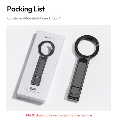 ULANZI MA30 Magnetic Phone Tripod Stand for iPhone - Aluminium Maglock Smartphone Mini Tripod Pocket Cell Phone Stand Strong Magnet Quick Mount Compatible with iPhone 17 16 15 14 13 12 Series, Black - color: Black